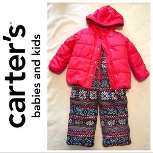 Carter’s 2 Piece Snowsuit Size 4T Jacket & Bib